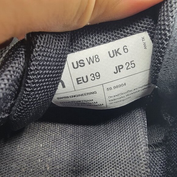 On Cloud 5 Womens 8 Black Running Shoes Athletic Causal Comfort Lightweight - Picture 6 of 14